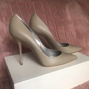 Casadei Stiletto Heel Ostrich Pump Koba Mud Size 39